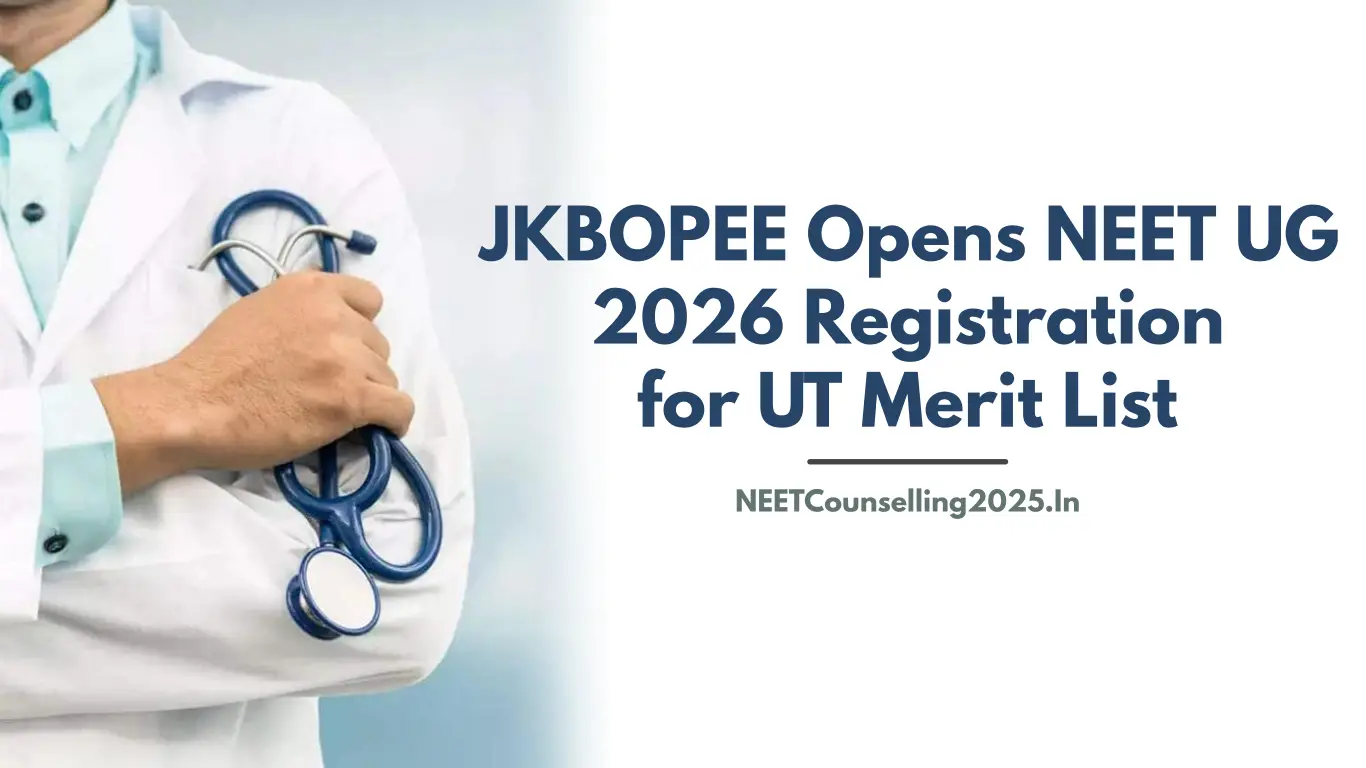 J&K BOPEE Opens NEET UG 2026 Registration for UT Merit List