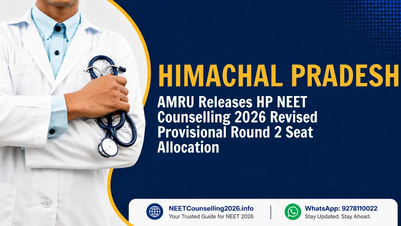 AMRU Releases HP NEET Counselling 2026 Revised Provisional Round 2 Seat Allocation