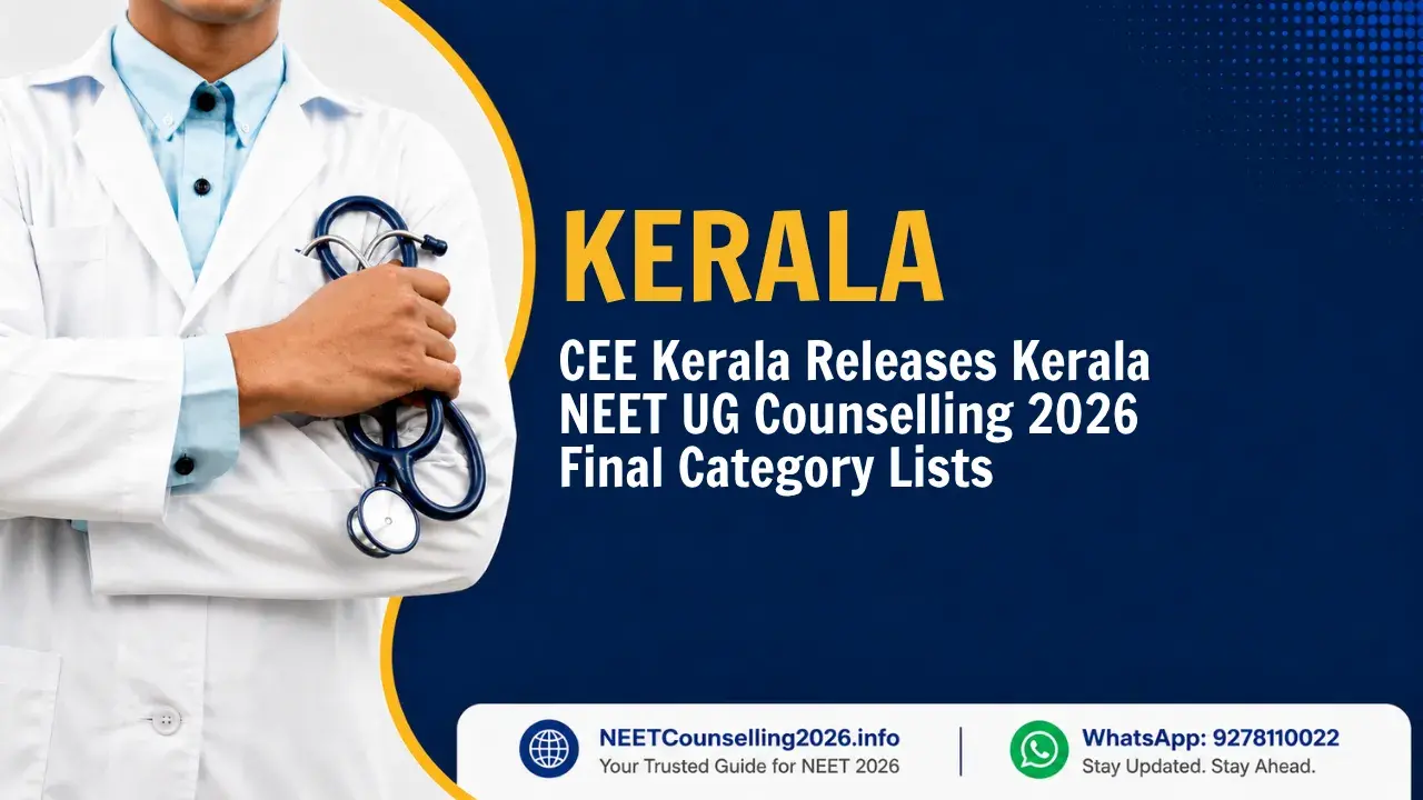 CEE Kerala Releases Kerala NEET UG Counselling 2026 Final Category Lists