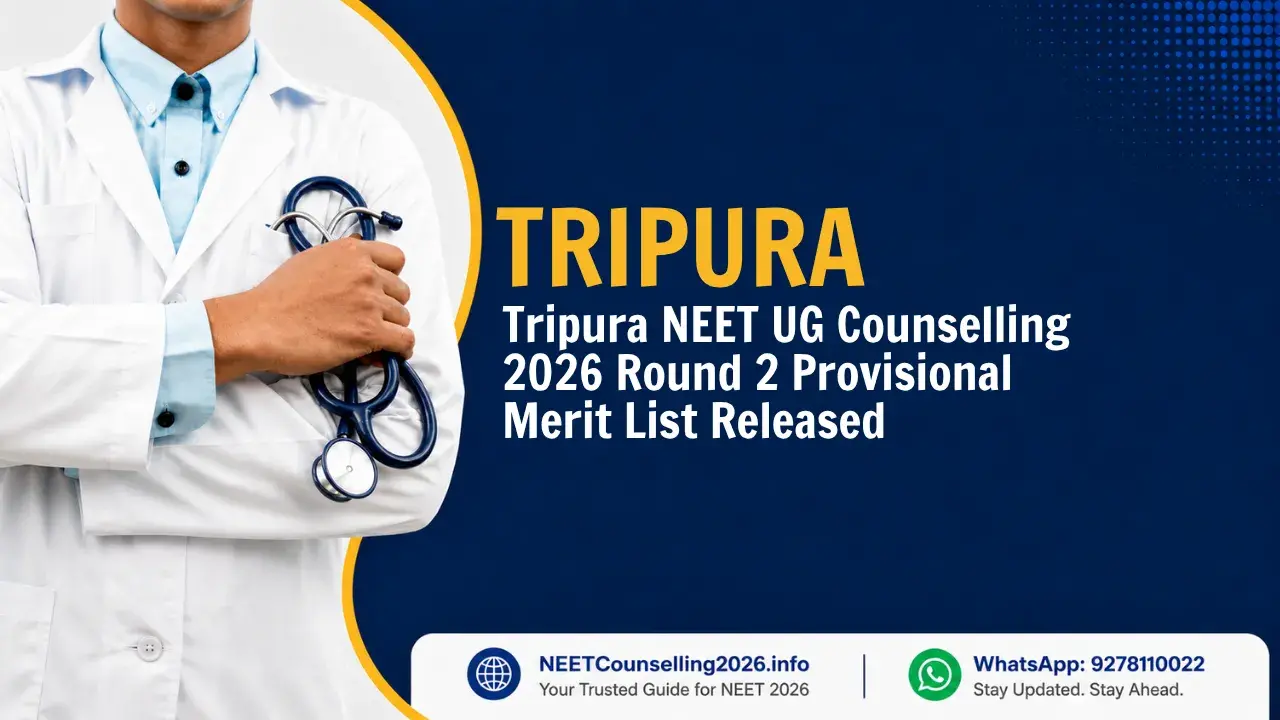 Tripura NEET UG Counselling 2026 Round 2 Provisional Merit List Released