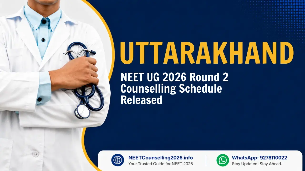 Uttarakhand NEET UG 2026 Round 2 Counselling Schedule Released