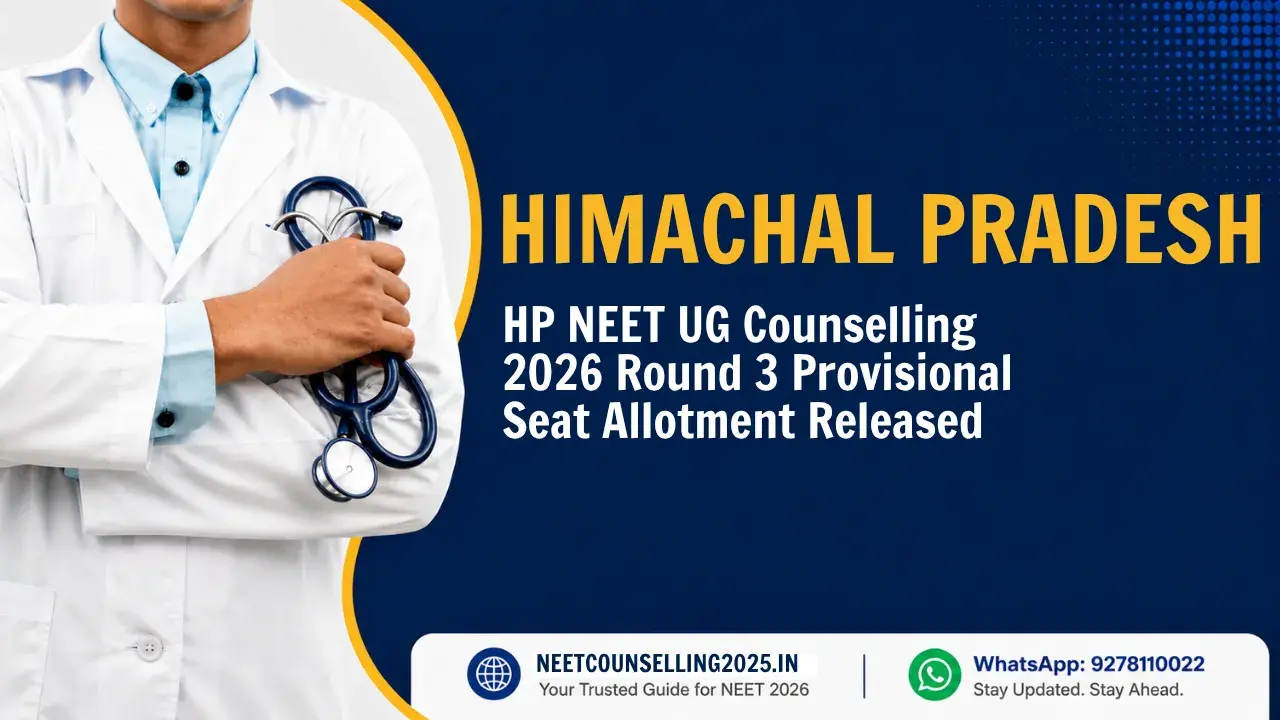 HP NEET UG Counselling 2026 Round 3 Provisional Seat Allotment Released