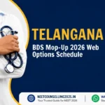 Telangana BDS Mop-Up 2026 Web Options Schedule